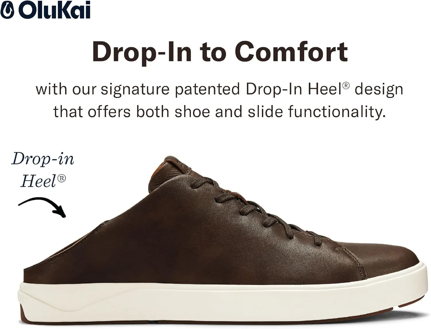 OLUKAI Lae'ahi Li 'ILI Men's Waterproof Leather Sneaker, Versatile & Casual Everyday Shoe, All-Day Comfort & Support, Enhanced Grip & Traction