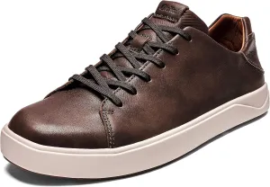 OLUKAI Lae'ahi Li 'ILI Men's Waterproof Leather Sneaker, Versatile & Casual Everyday Shoe, All-Day Comfort & Support, Enhanced Grip & Traction