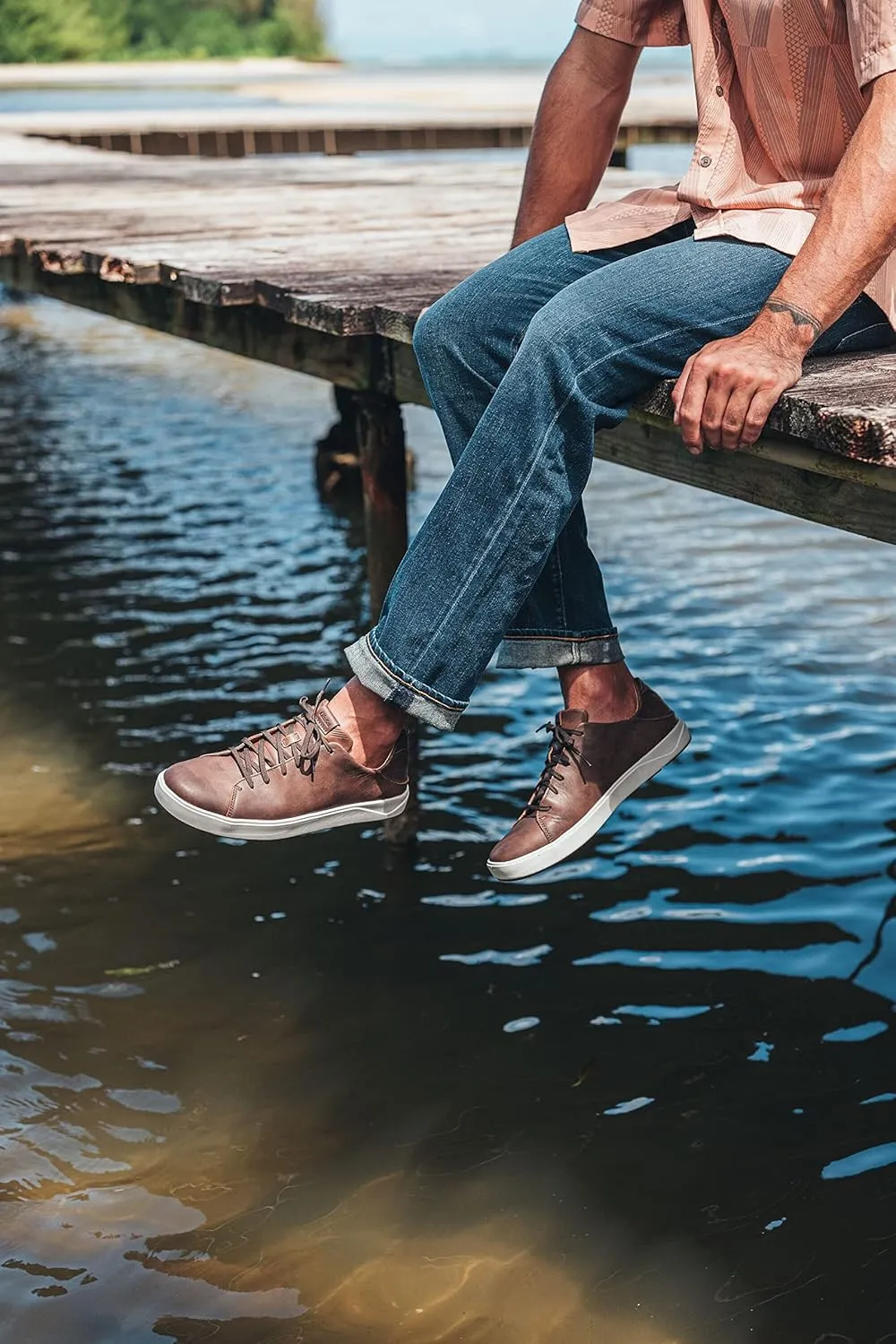 OLUKAI Lae'ahi Li 'ILI Men's Waterproof Leather Sneaker, Versatile & Casual Everyday Shoe, All-Day Comfort & Support, Enhanced Grip & Traction