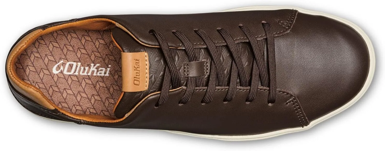 OLUKAI Lae'ahi Li 'ILI Men's Waterproof Leather Sneaker, Versatile & Casual Everyday Shoe, All-Day Comfort & Support, Enhanced Grip & Traction