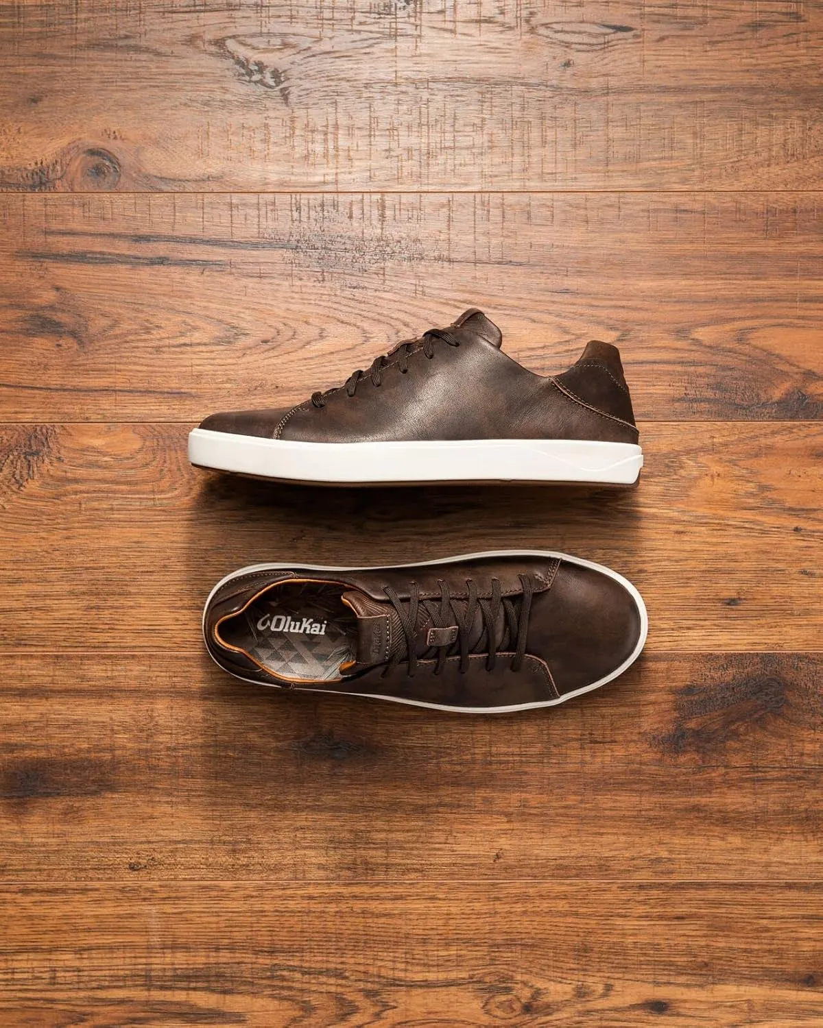 OLUKAI Lae'ahi Li 'ILI Men's Waterproof Leather Sneaker, Versatile & Casual Everyday Shoe, All-Day Comfort & Support, Enhanced Grip & Traction
