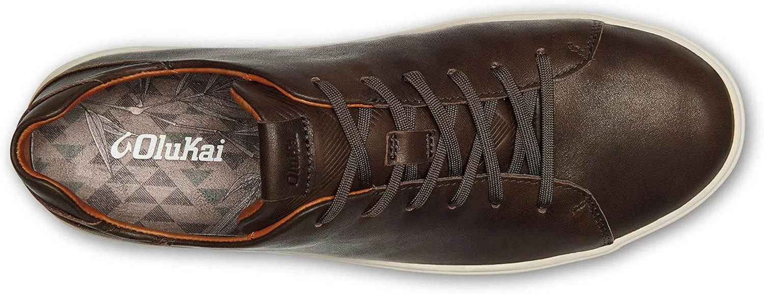 OLUKAI Lae'ahi Li 'ILI Men's Waterproof Leather Sneaker, Versatile & Casual Everyday Shoe, All-Day Comfort & Support, Enhanced Grip & Traction