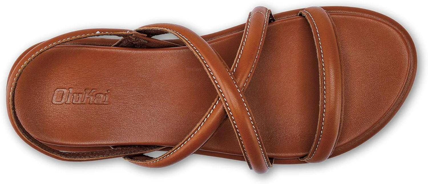 OLUKAI Tiare Women's Strappy Sandals, Premium Leather & Stylish Design, All-Day Comfort & Support