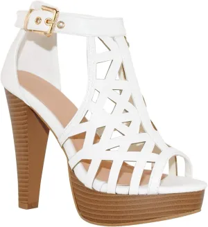 Open Toe Ankle Strap Sandal – Western Bootie Stacked Heel Open Toe Cutout Shoes