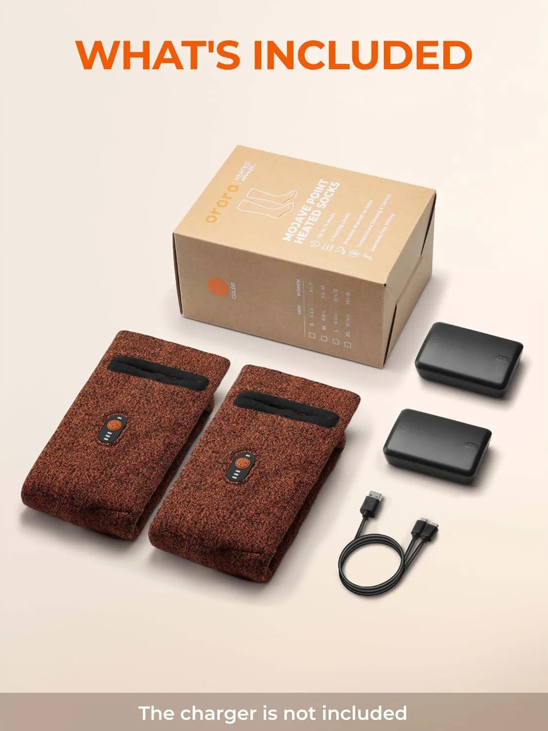 ORORO [Upgraded] Heated Socks for Men Women, Rechargeable Electric Socks for Cold Feet (Charger Not Included)