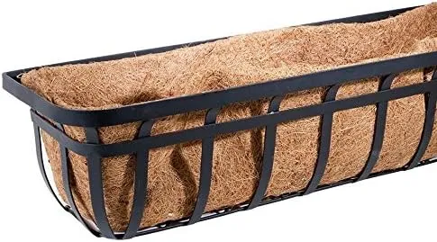 Panacea 88557 Flat Iron Series Planter Boxes, Black, 30" L, 4 Pack
