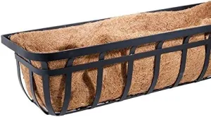 Panacea 88557 Flat Iron Series Planter Boxes, Black, 30" L, 4 Pack