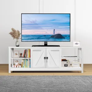 Panana TV Stand Entertainment Center Television Stands with 2 Doors and Storage Shelves, Media Stand TV Table TV Console for 75 inch TV for Living Room Bedroom (White, 65 inches)