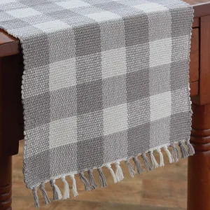 Park Designs Buffalo Check Dove Table Runner Yarn 13" X 54"