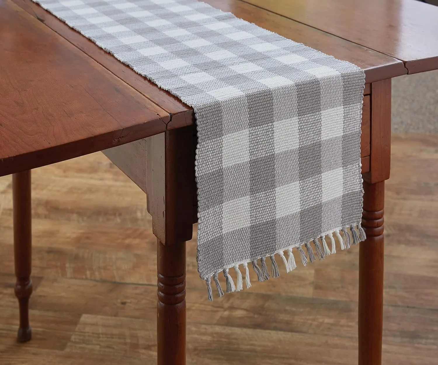 Park Designs Buffalo Check Dove Table Runner Yarn 13" X 54"
