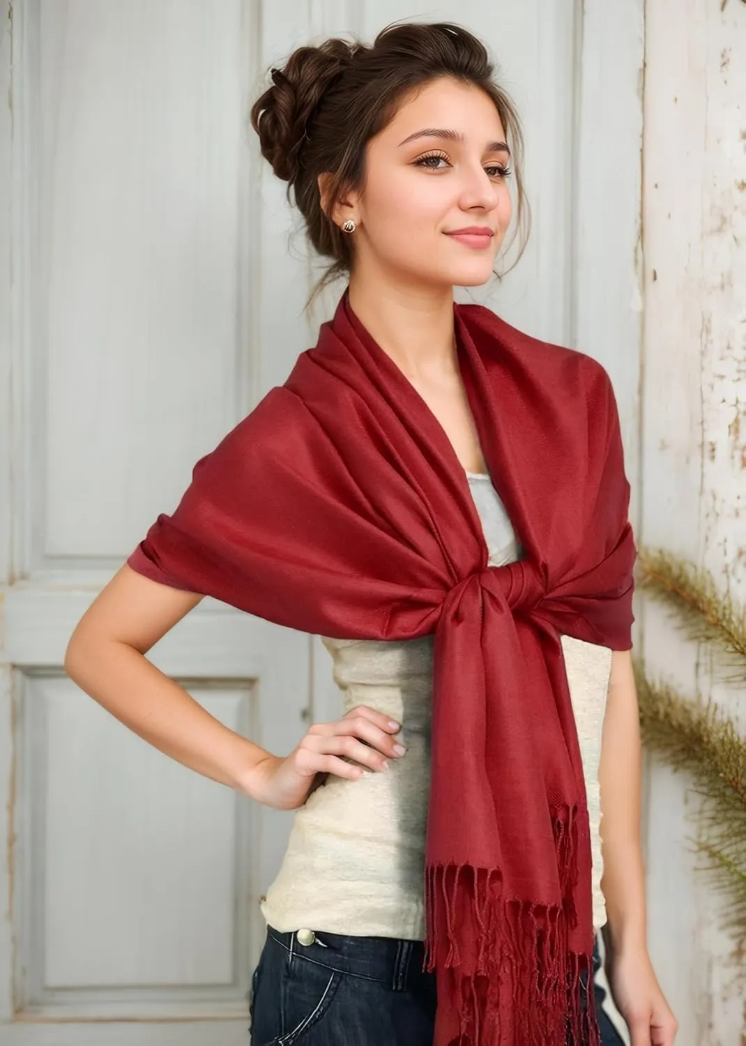 Pashmina Scarf for Women, Shawls and Wraps for Evening Dresses, Wedding, Bridesmaids, All Year Round Scarf for Formal or Casual Wear