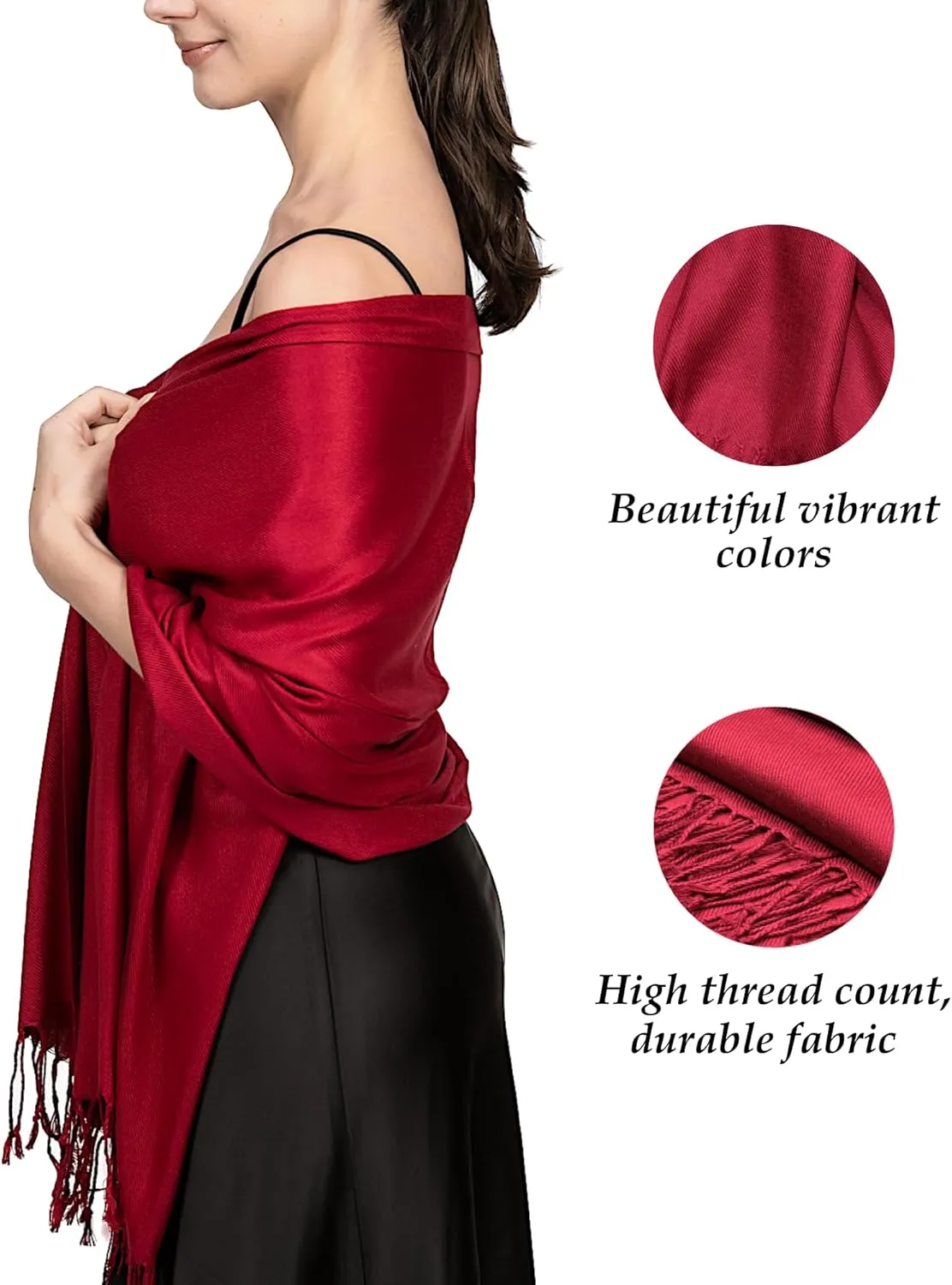 Pashmina Scarf for Women, Shawls and Wraps for Evening Dresses, Wedding, Bridesmaids, All Year Round Scarf for Formal or Casual Wear