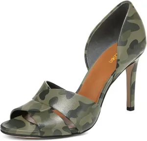 Pazzion Women Sexy Open Almond Toe High Heeled D'Orsay Pumps Slip On Stiletto Heel Two Pieces Sandals Versatile Party Evening Shoes Size 4-16 US