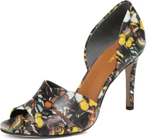 Pazzion Women Sexy Open Almond Toe High Heeled D'Orsay Pumps Slip On Stiletto Heel Two Pieces Sandals Versatile Party Evening Shoes Size 4-16 US