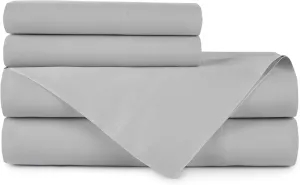 Peacock Alley Emily Sheet Sets - 100% Egyptian Cotton, 500 Thread Count Sateen Sheets for All Seasons - Dream at Home Collection - Queen, Tin