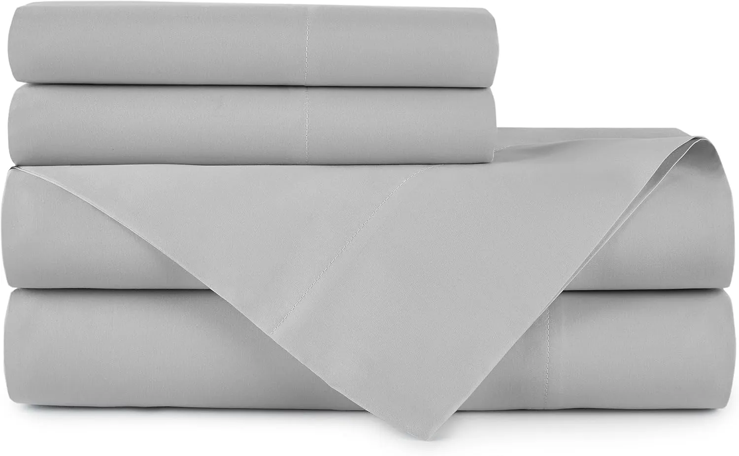 Peacock Alley Emily Sheet Sets - 100% Egyptian Cotton, 500 Thread Count Sateen Sheets for All Seasons - Dream at Home Collection - Queen, Tin