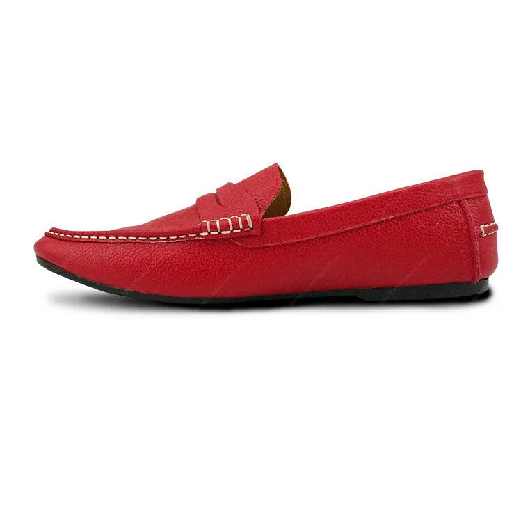 Penny Loafer Wrinkle Soft Leather Cherry Red