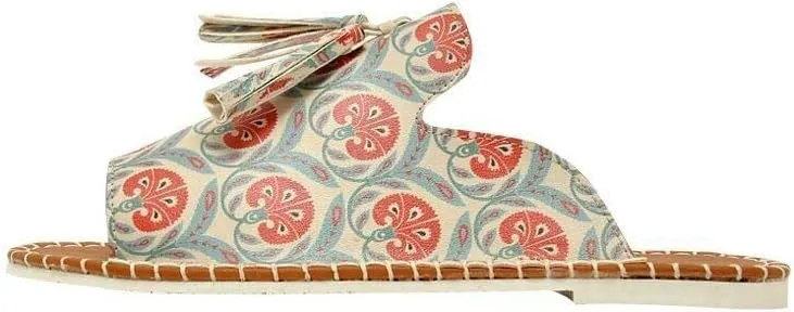 Personalize Your Life Pine - Printed Flat Slide Slippers - Tassel Detail - Everyday Fashion - Chic, Elegant, and Casual Style - Vegan, Environmentally Friendly and Handmade - Breathable Content