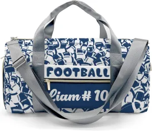 Personalized Name Sports Player Duffel Bags American Football Blue Navy Travel Perform Training Casual Bag