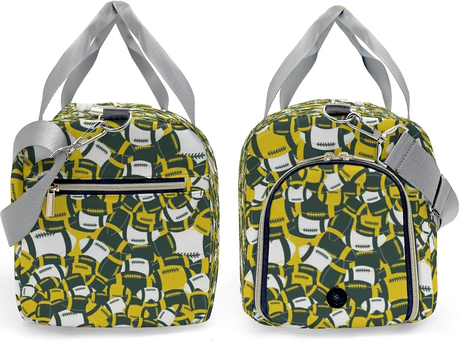 Personalized Name Sports Player Duffel Bags American Football Green Yellow Travel Perform Training Bag