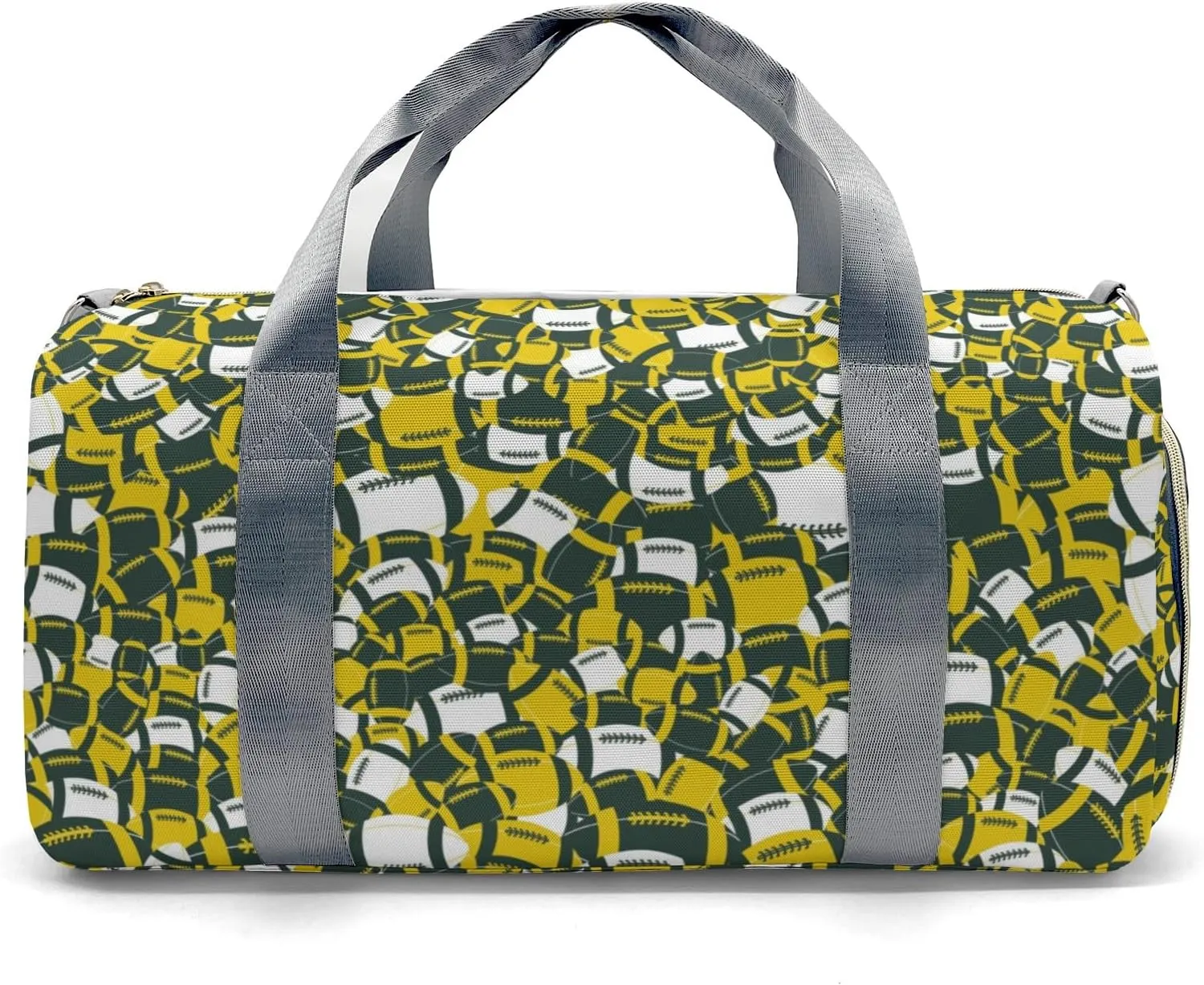 Personalized Name Sports Player Duffel Bags American Football Green Yellow Travel Perform Training Bag