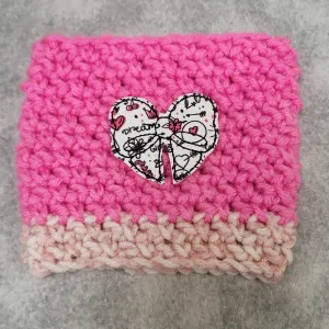 Pink Cup Cozy with Bow Feltie