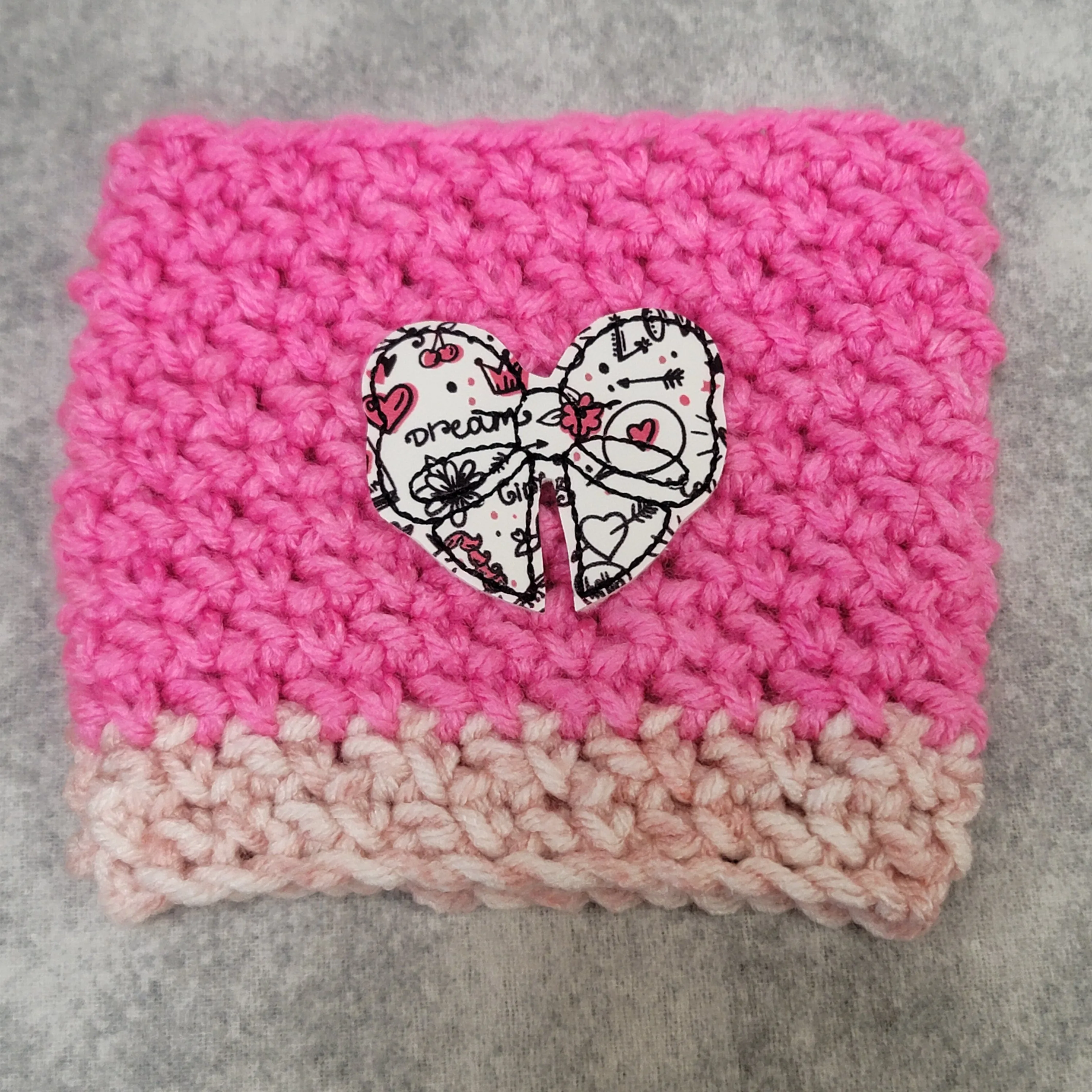 Pink Cup Cozy with Bow Feltie