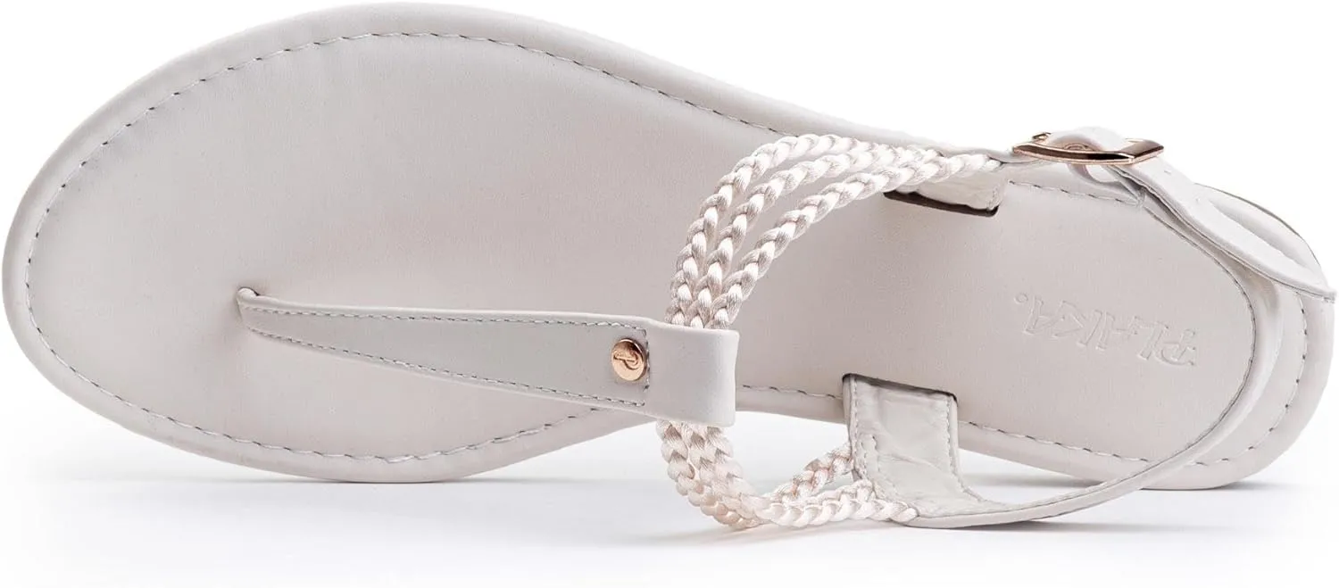 Plaka Rappel Women's Flat Sandals - Stylish and Dressy Womens Thong Sandals with Adjustable Buckle, Comfortable Strappy Rope Summer Sandals