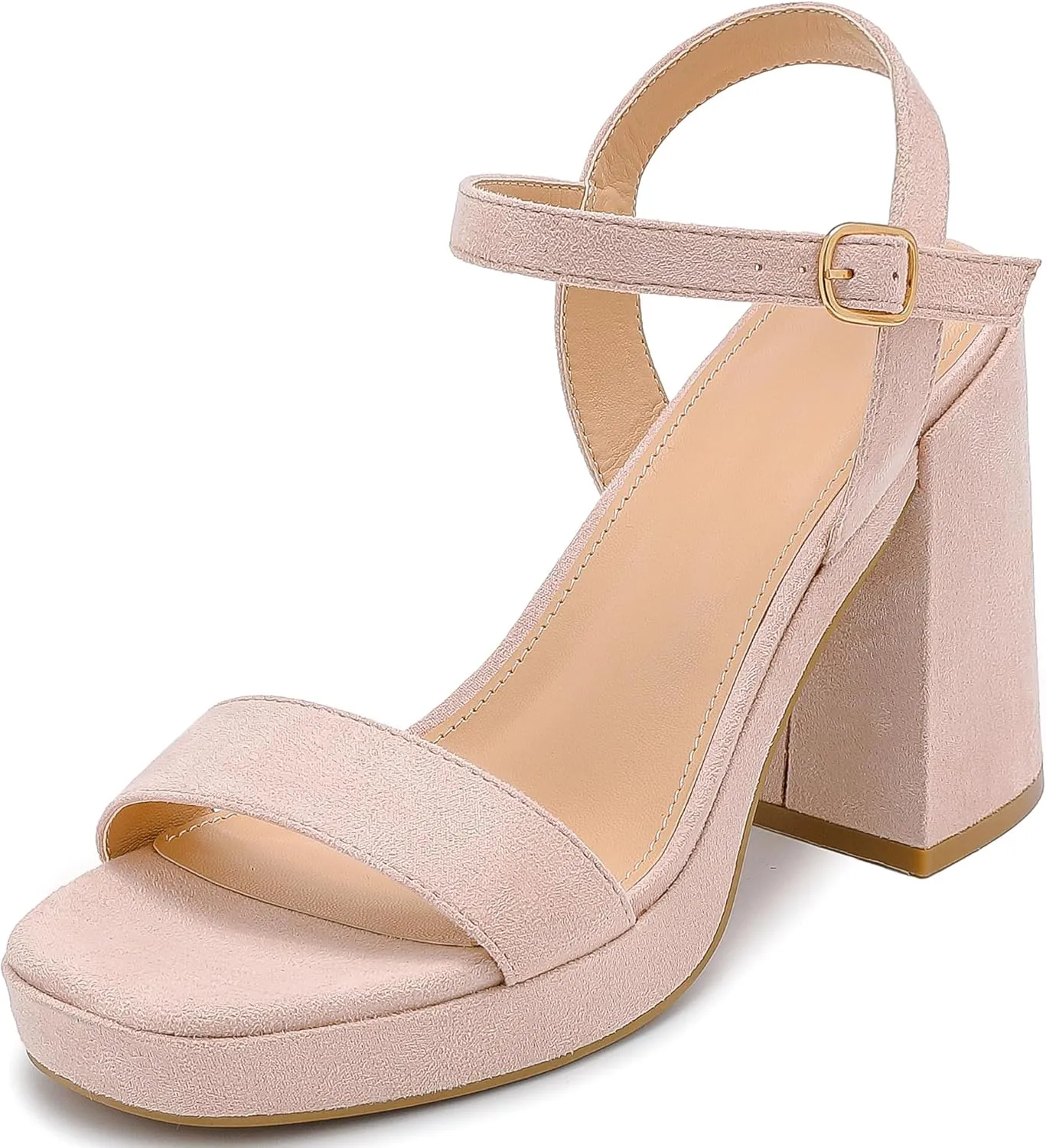 Platform Sandals Women Fashion Block Chunky Heeled Sandals Open Toe High Heels Evening Wedding Party Prom Dance Summer Ankle Strap Dress Shoes