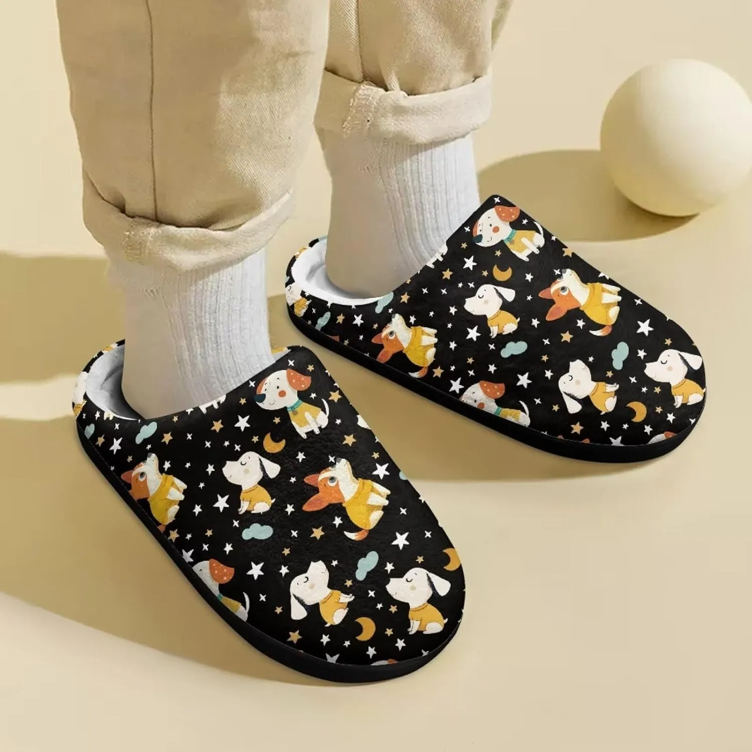 Plush Slippers for Kids Anti-slip House Slippers Warm Bedroom Slippers Cozy House Shoes