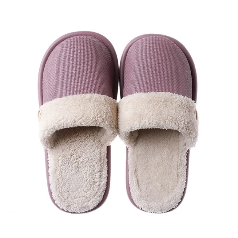 Plush warm Home flat slippers