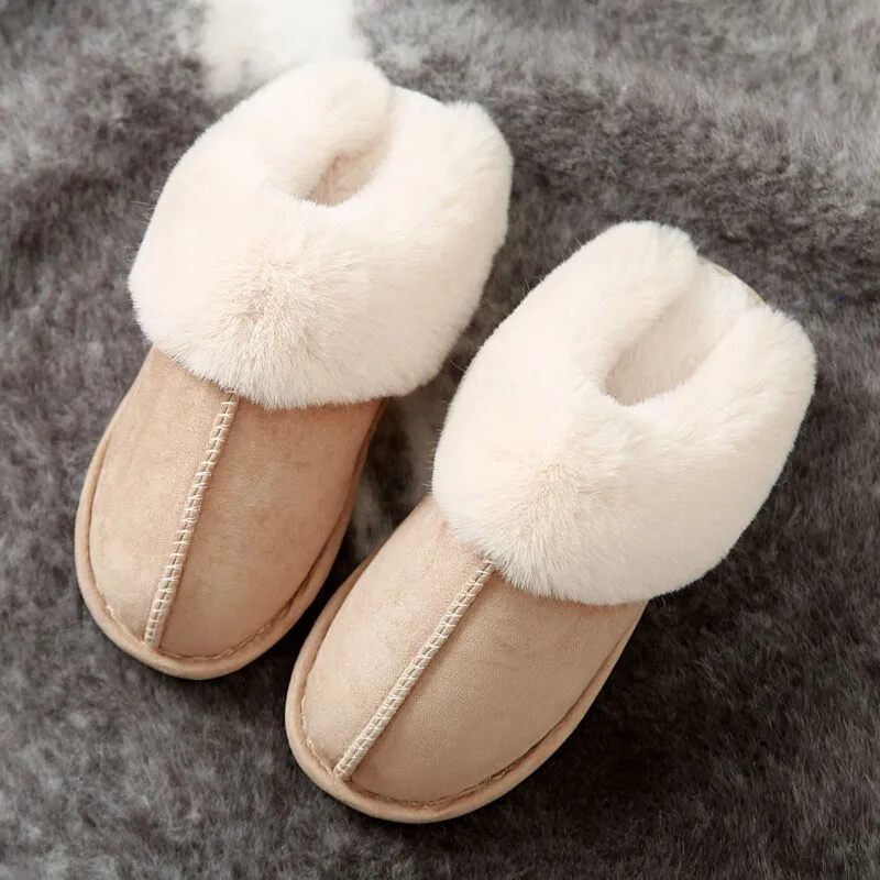 Plush warm Home flat slippers