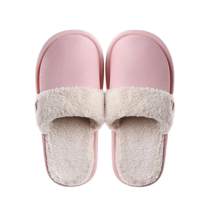 Plush warm Home flat slippers