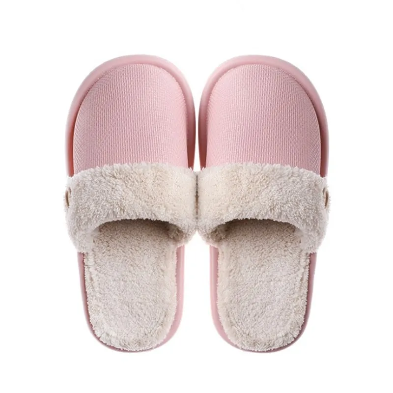 Plush warm Home flat slippers
