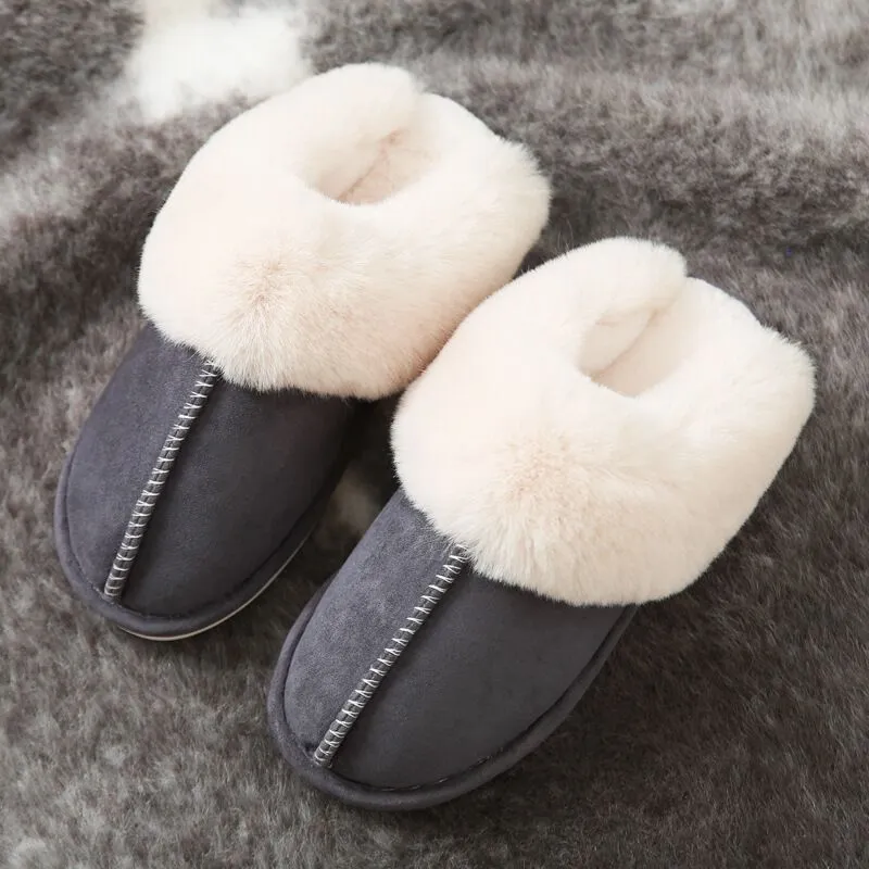 Plush warm Home flat slippers