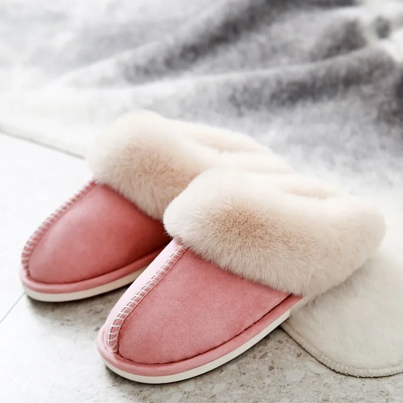 Plush warm Home flat slippers