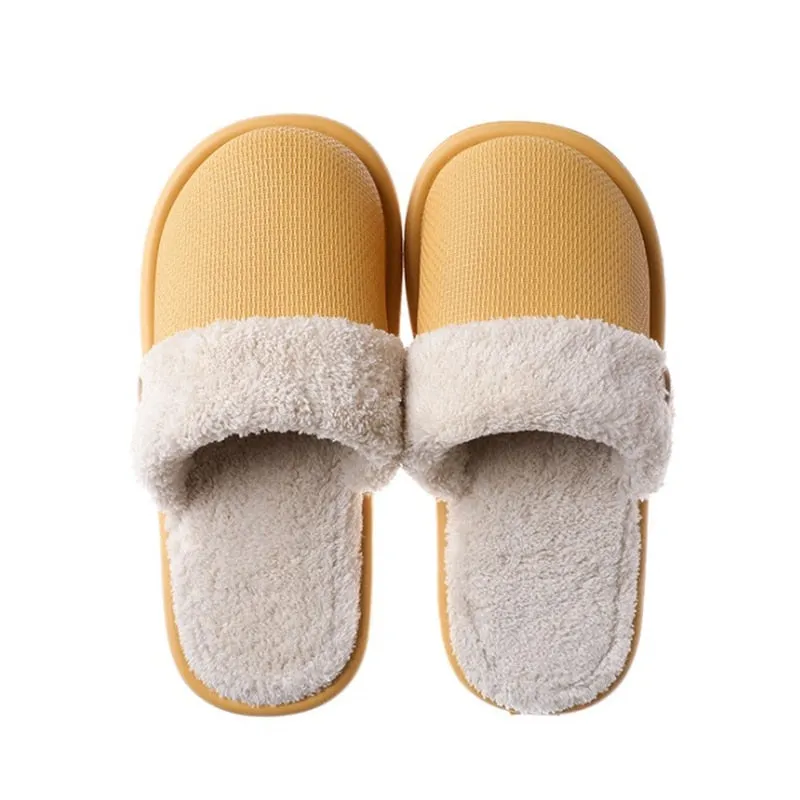 Plush warm Home flat slippers