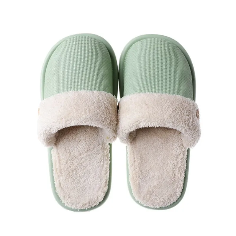 Plush warm Home flat slippers