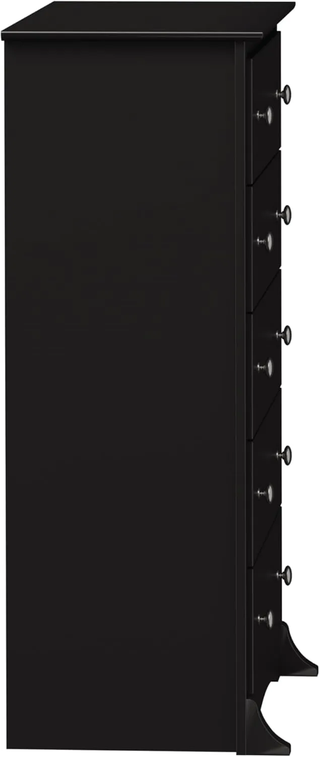 Prepac Sonoma Superior 5-Drawer Chest for Bedroom - Spacious and Stylish Chest of Drawers, Measuring 17.75"D x 31.5"W x 44.75"H, In Black Finish
