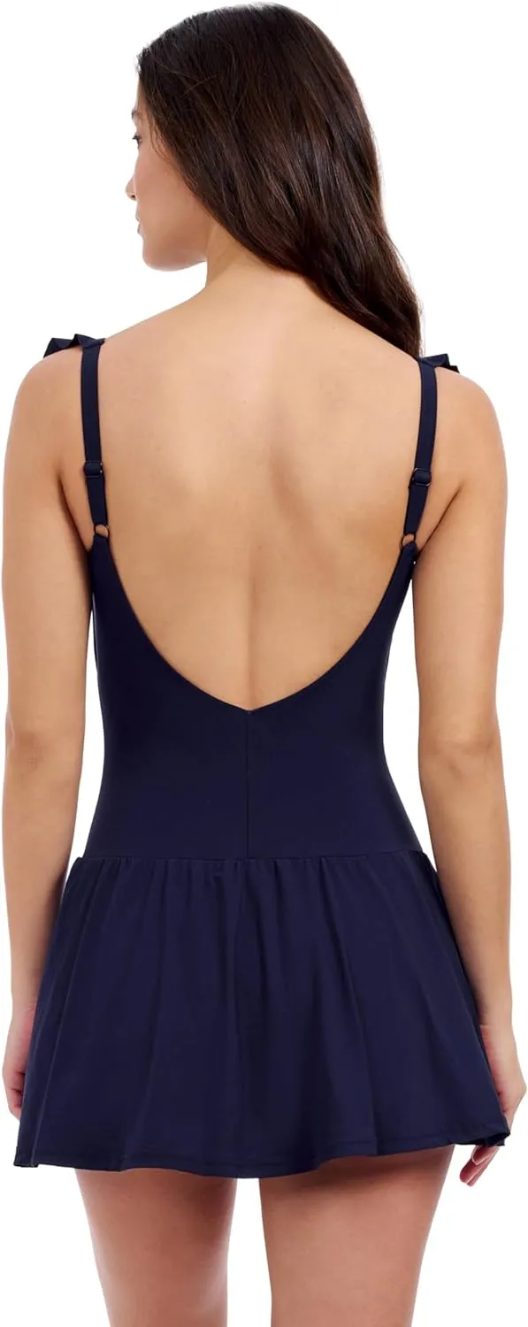 Profile by Gottex Square Neck Chic Women’s Elegant Swimdress One Piece Swimsuit with Soft Cup Tummy Control Swim Essential