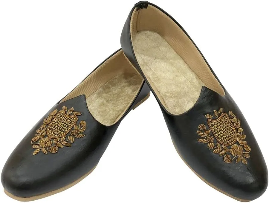 Punjabi Jutti for Men Black Stylish Loafers Sherwani Juti Men Ethnic Slip-on Casual Handmade Mojari Shoes
