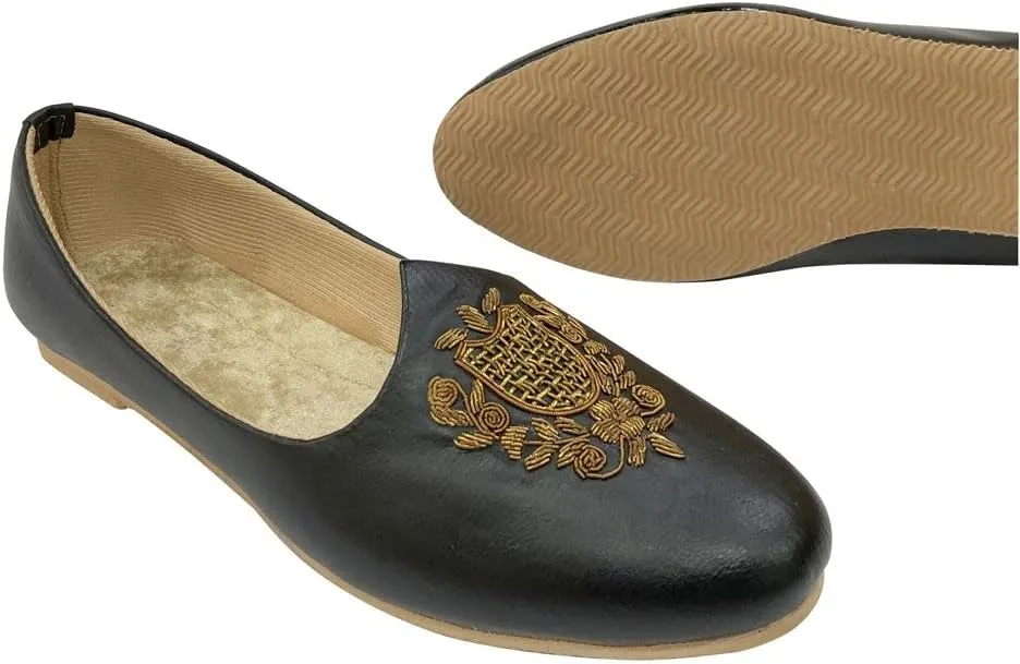 Punjabi Jutti for Men Black Stylish Loafers Sherwani Juti Men Ethnic Slip-on Casual Handmade Mojari Shoes