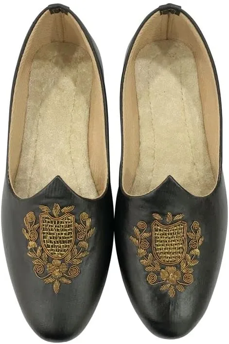 Punjabi Jutti for Men Black Stylish Loafers Sherwani Juti Men Ethnic Slip-on Casual Handmade Mojari Shoes