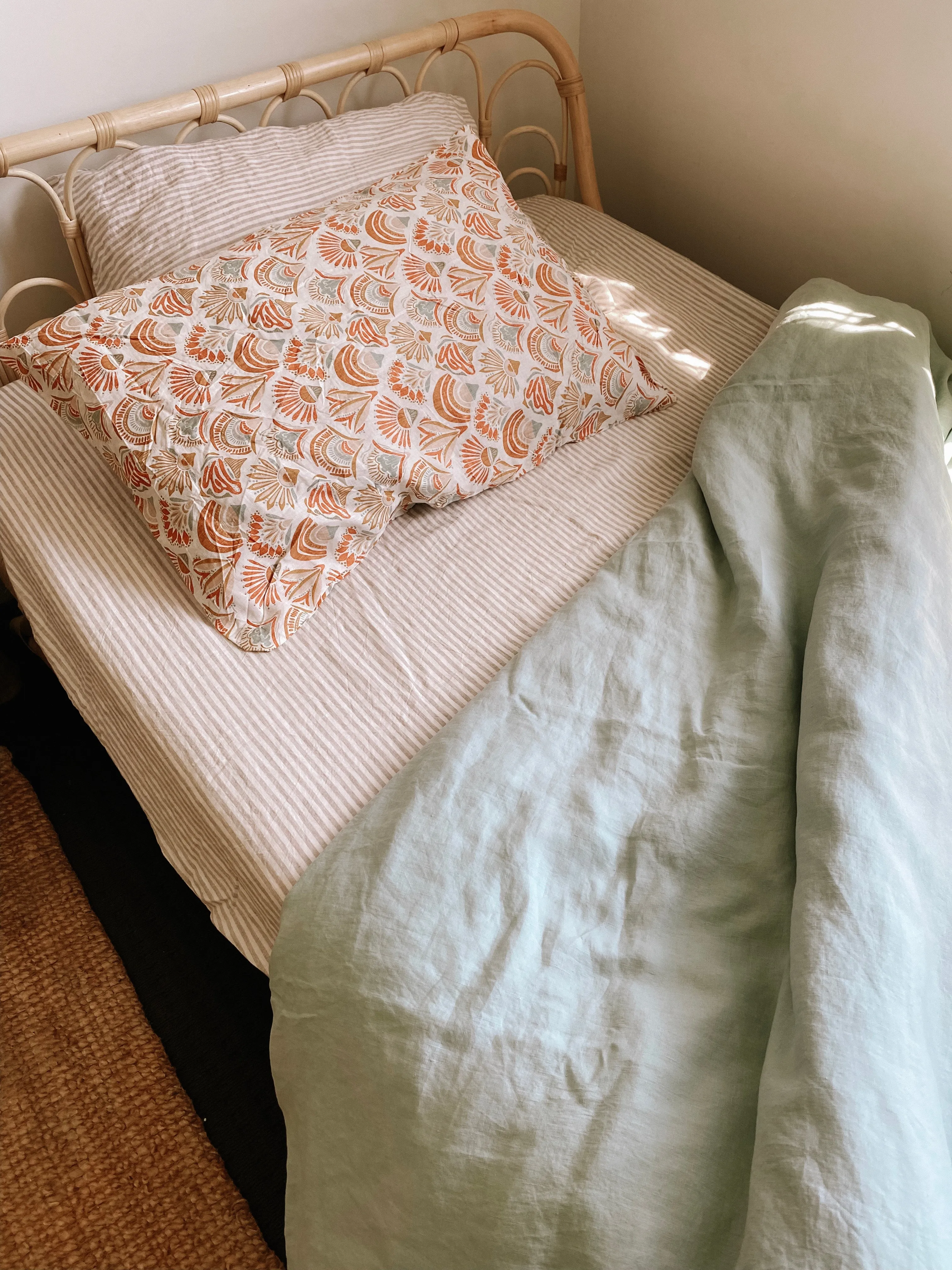 Pure Linen Sheets | BEIGE STRIPE | S & KS