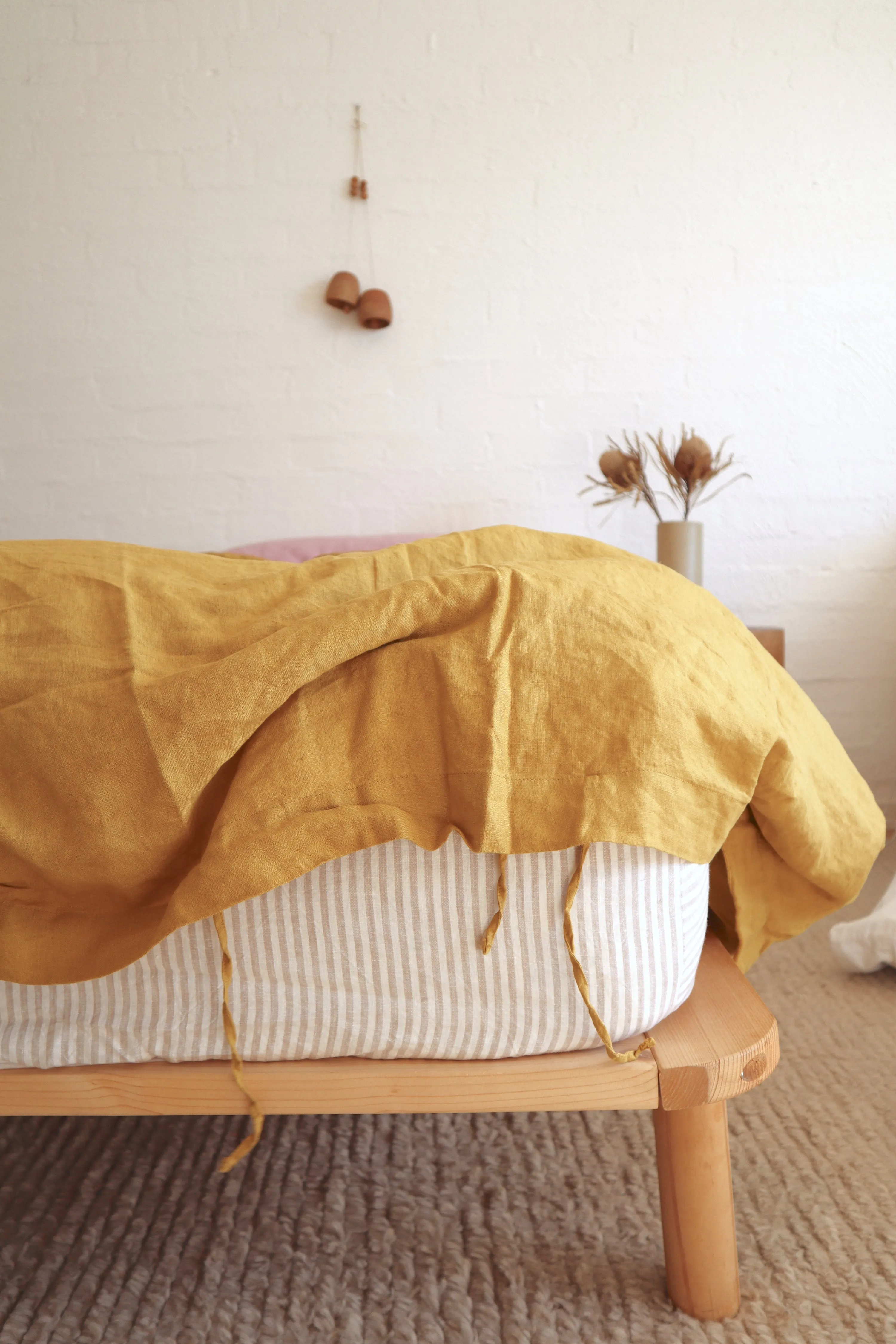 Pure Linen Sheets | BEIGE STRIPE | S & KS