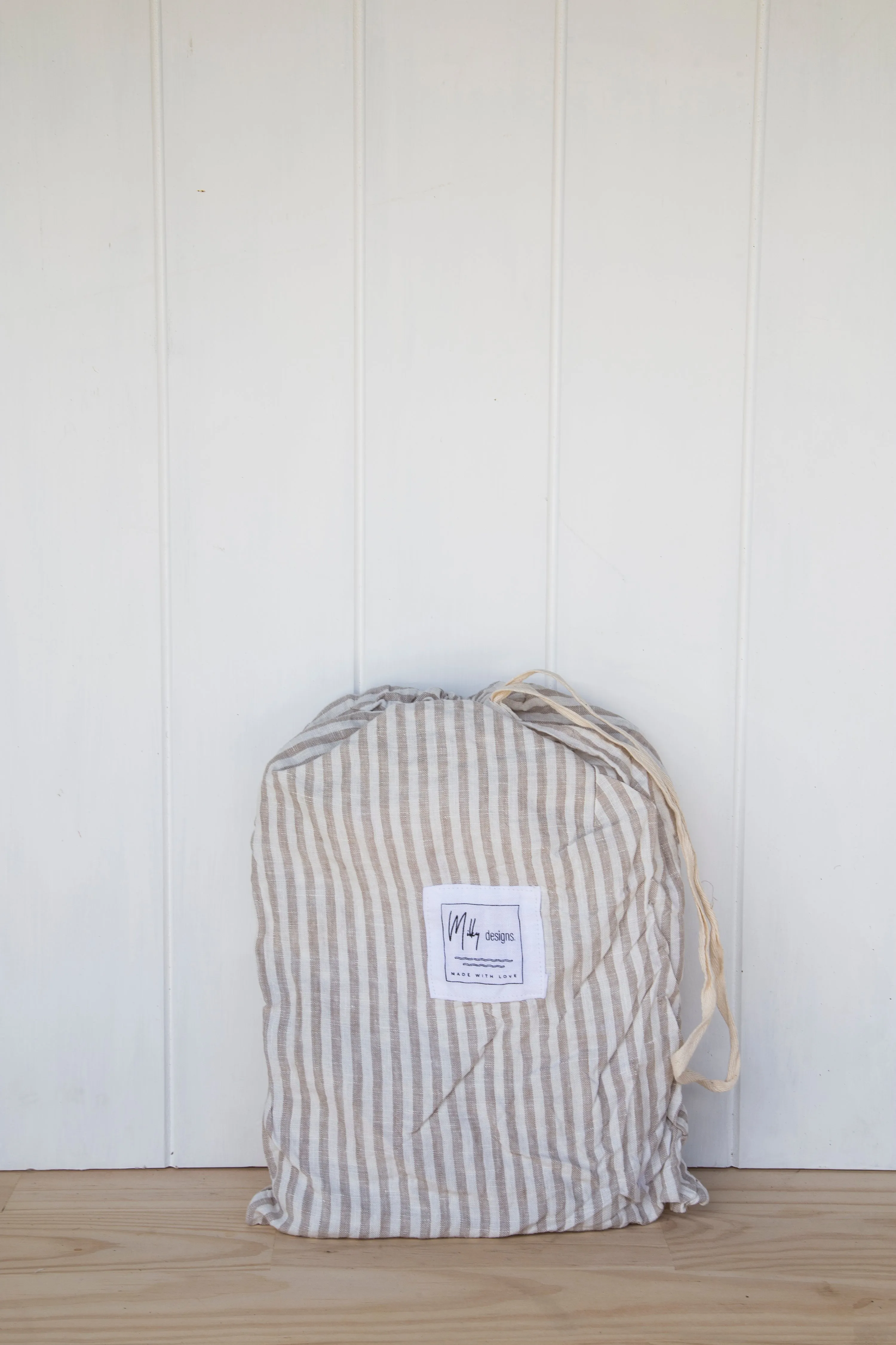 Pure Linen Sheets | BEIGE STRIPE | S & KS