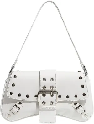 Purses for Women PU Leather Rivet Punk Hobo Purse Shoulder Bag Cute Studded Purse Womens Small Goth Bag