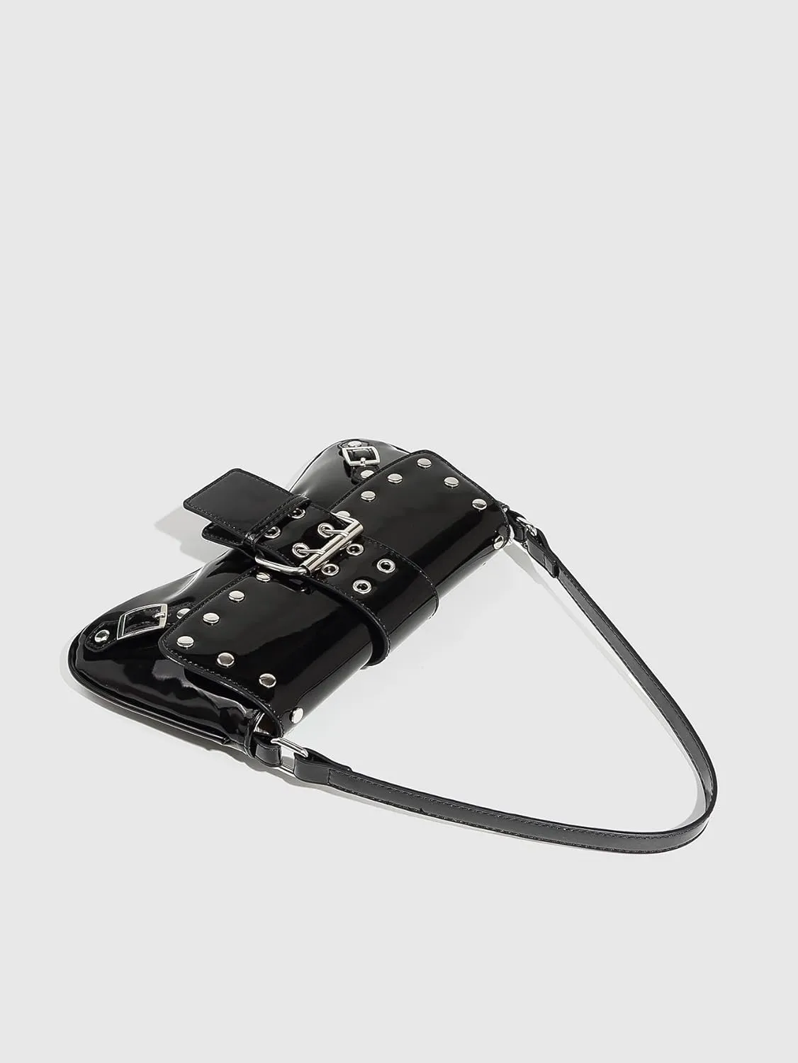 Purses for Women PU Leather Rivet Punk Hobo Purse Shoulder Bag Cute Studded Purse Womens Small Goth Bag