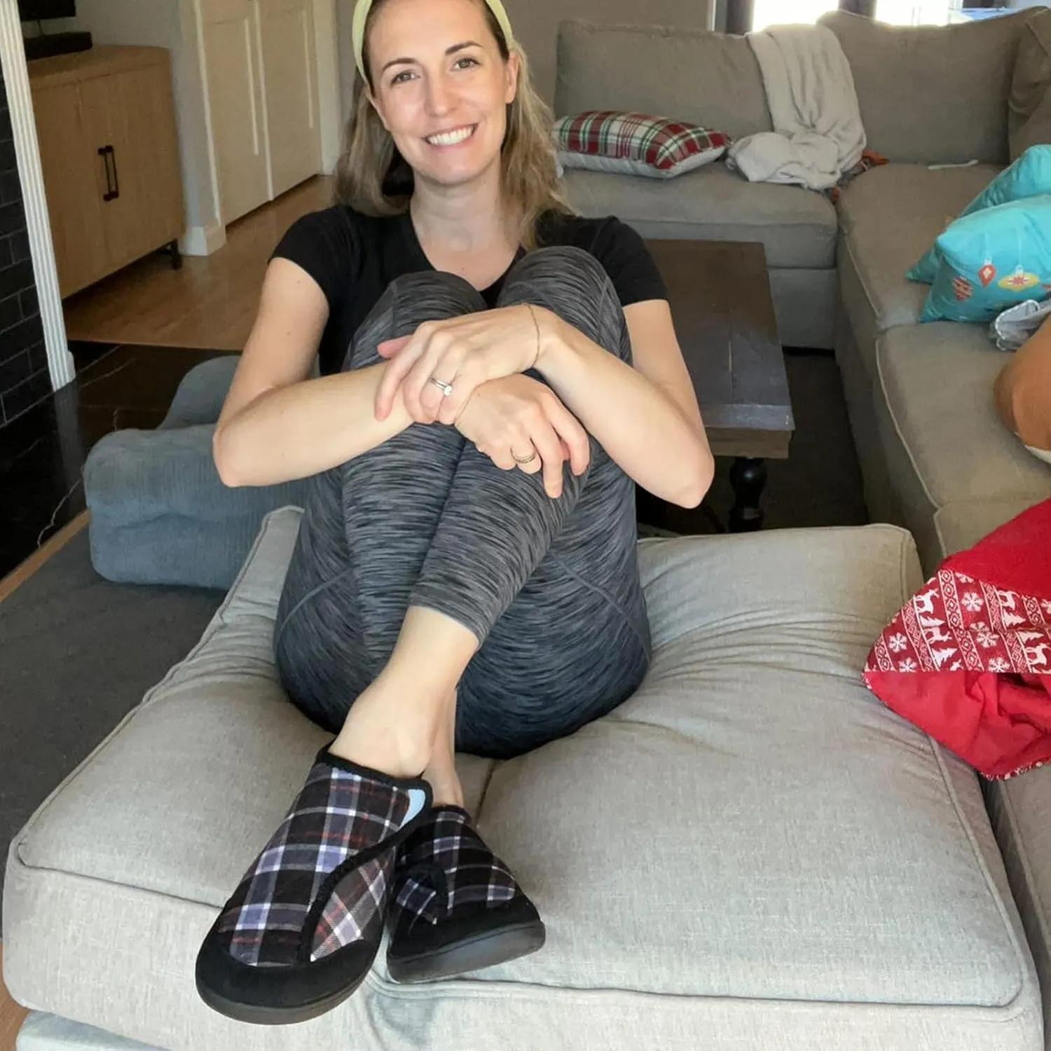 QFH Cozy Slippers for Women & Men - Wide, Diabetic, Barefoot Walking Shoes - Non-Slip, Soft Lining, Comfy House Shoes