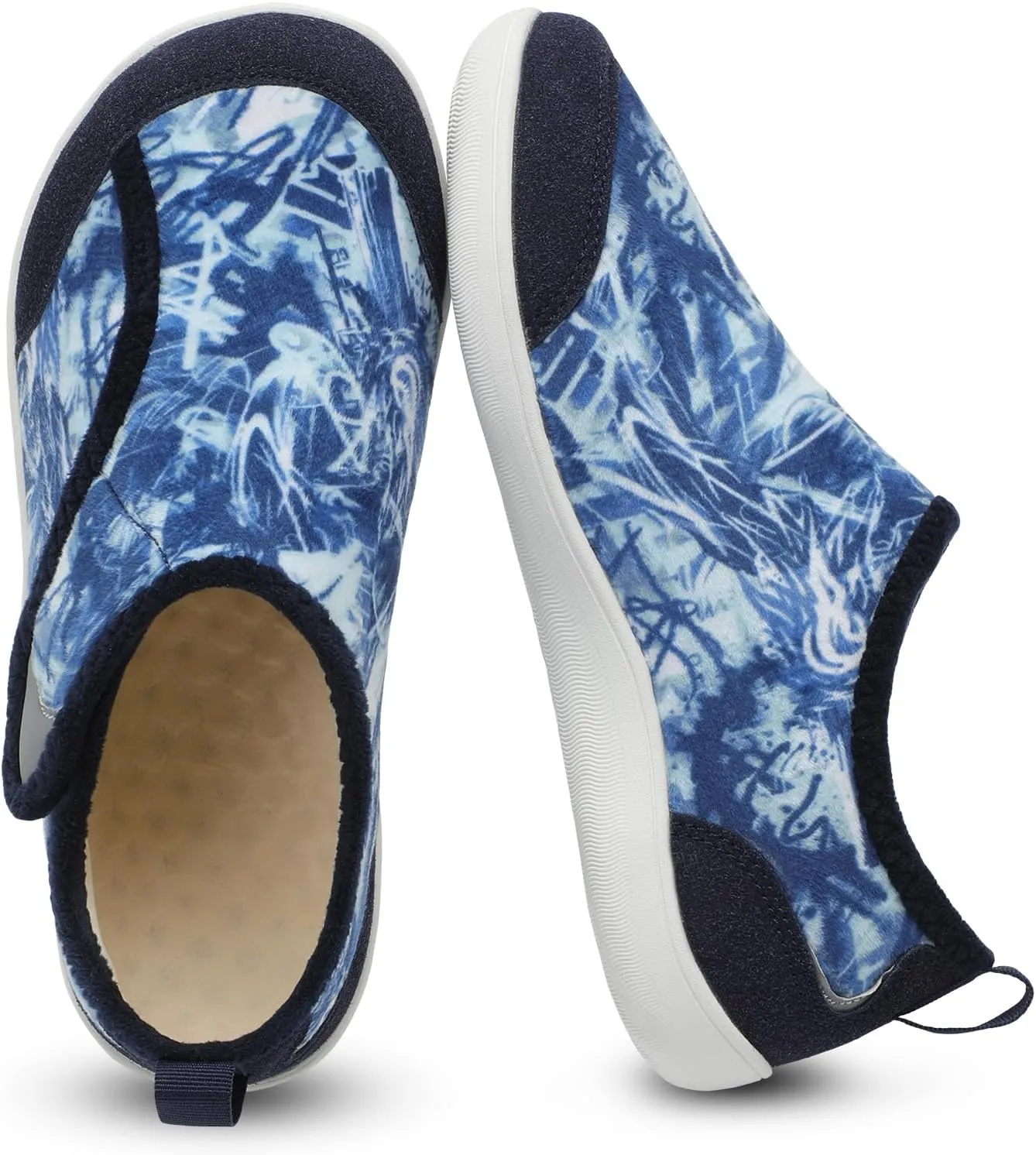 QFH Cozy Slippers for Women & Men - Wide, Diabetic, Barefoot Walking Shoes - Non-Slip, Soft Lining, Comfy House Shoes